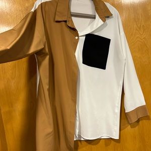 Color block oversized blouse sz xl
